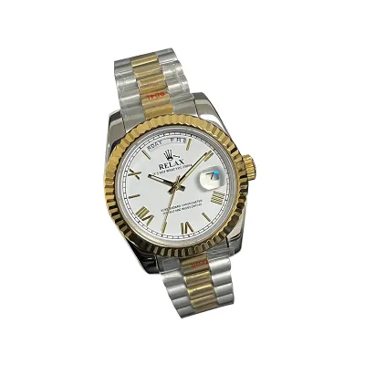 Two Tone Gold 8285 With White Roman Dial