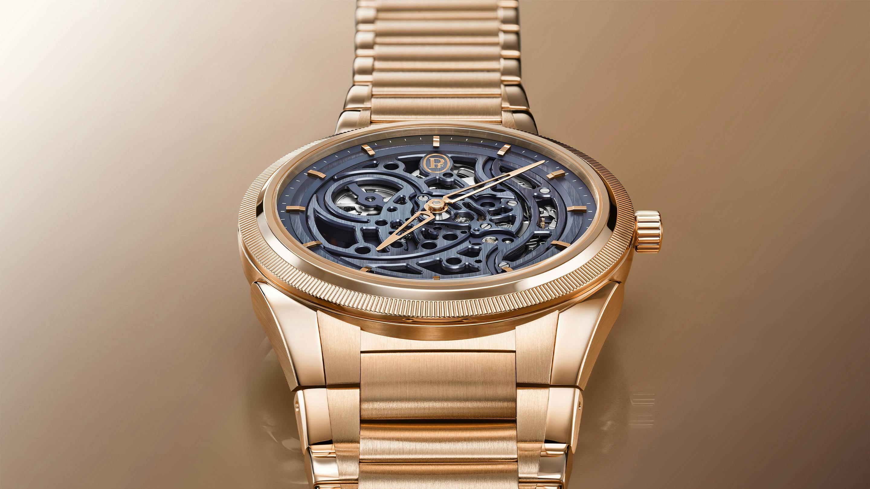 Parmigiani Fleurier Tonda PF Skeleton Rose Gold Milano Blue
