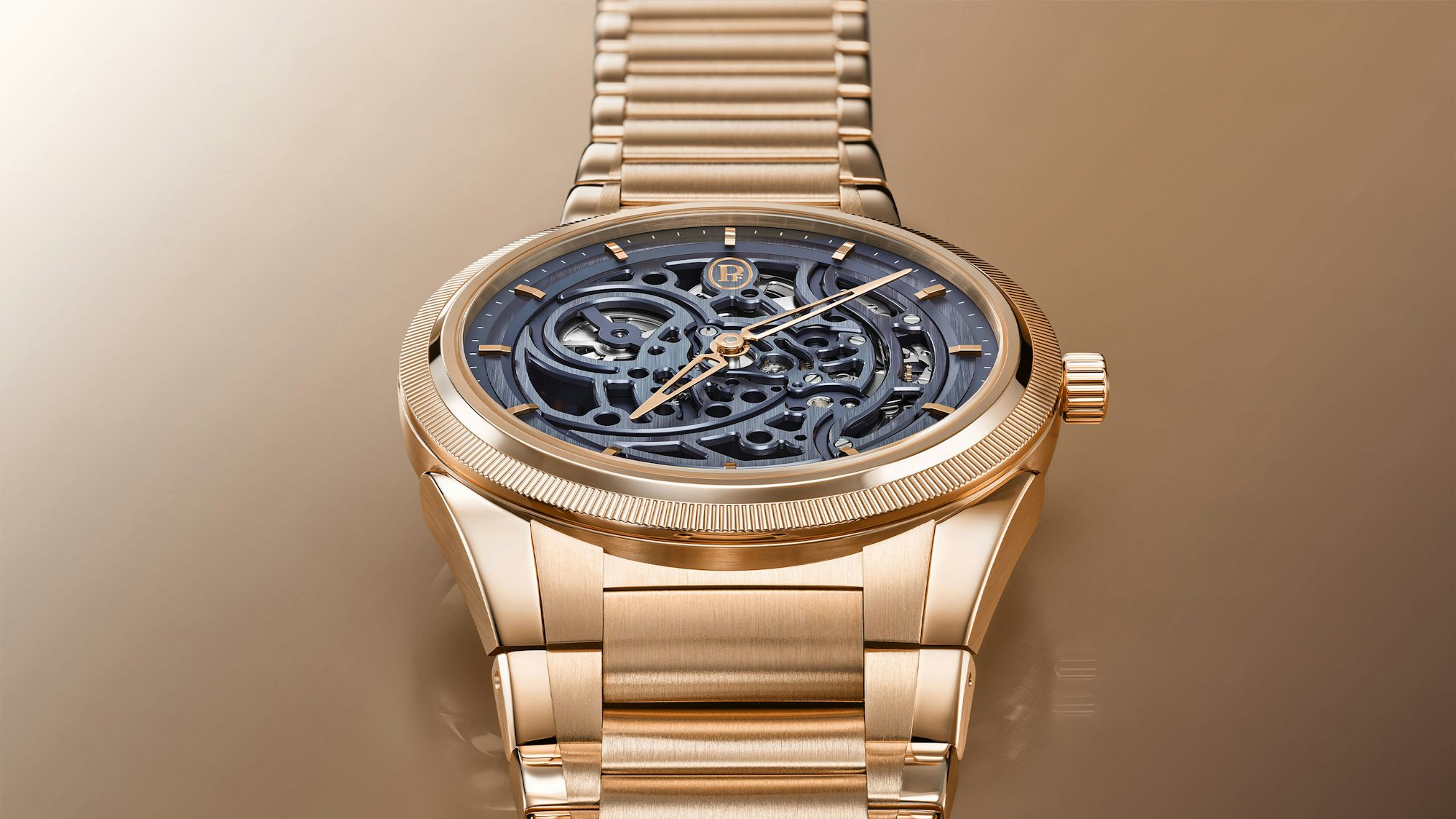 Parmigiani Fleurier Tonda PF Skeleton Rose Gold Milano Blue