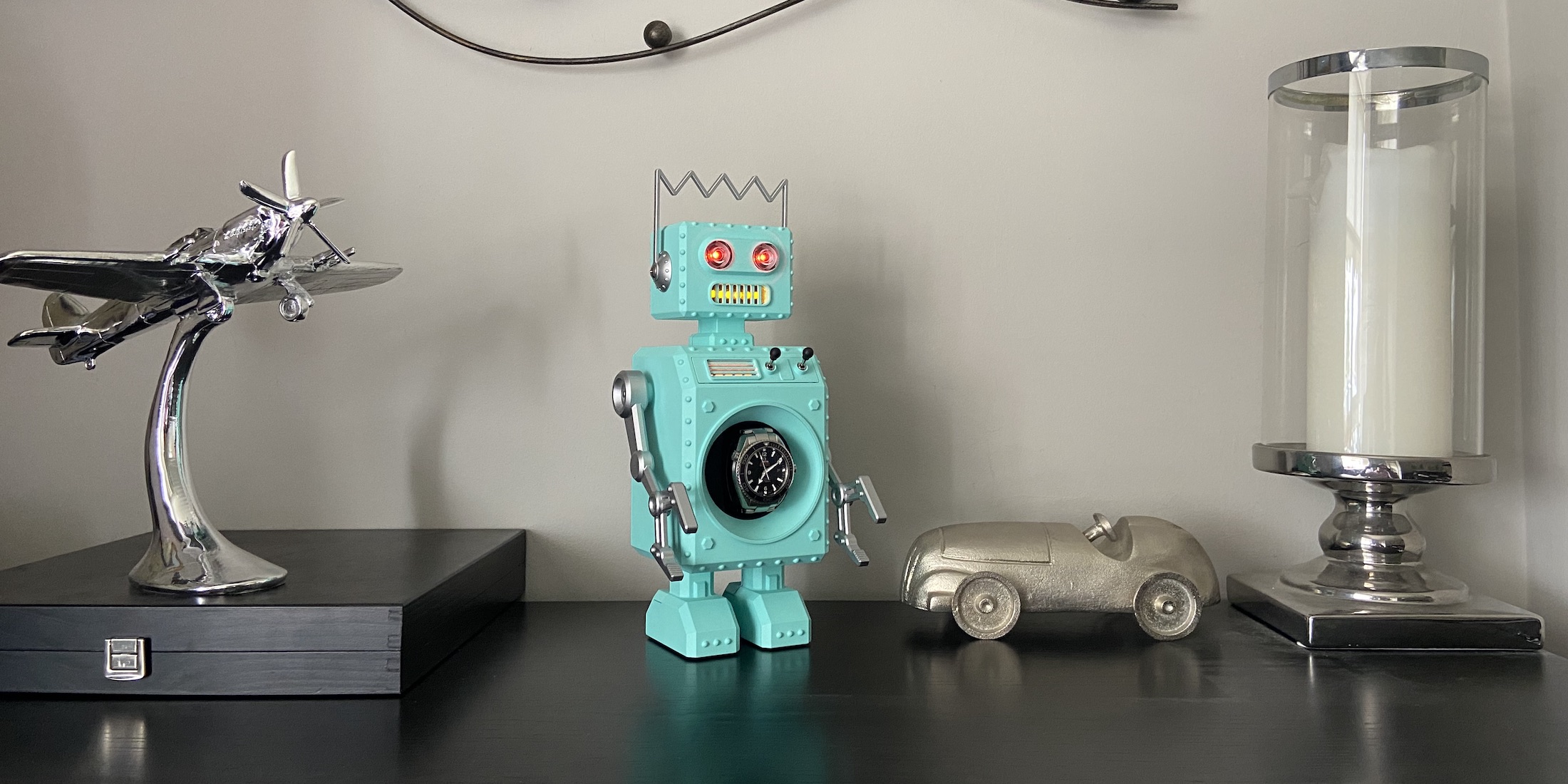 Chrome Calibre Retro-Bot Watch Winder